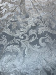 Blue Damask Jacquard Brocade Flower Floral Fabric (110 in.) SAMPLE ONLY