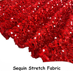 Red Stretch Fabric Velvet Sequin Fabric by the Yard Red Sequin Fabric 2 Yards Sp