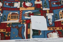 Vintage Christmas Fabric lot bundle 6.5 yrds panel Cotton Quilting Leslie Beck