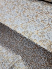 Metallic Brocade Floral Swirls Fabric Shiny Sold By The Yard SILVER GOLD FOR DRE