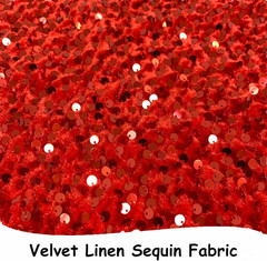 Red Stretch Fabric Velvet Sequin Fabric by the Yard Red Sequin Fabric 2 Yards Sp