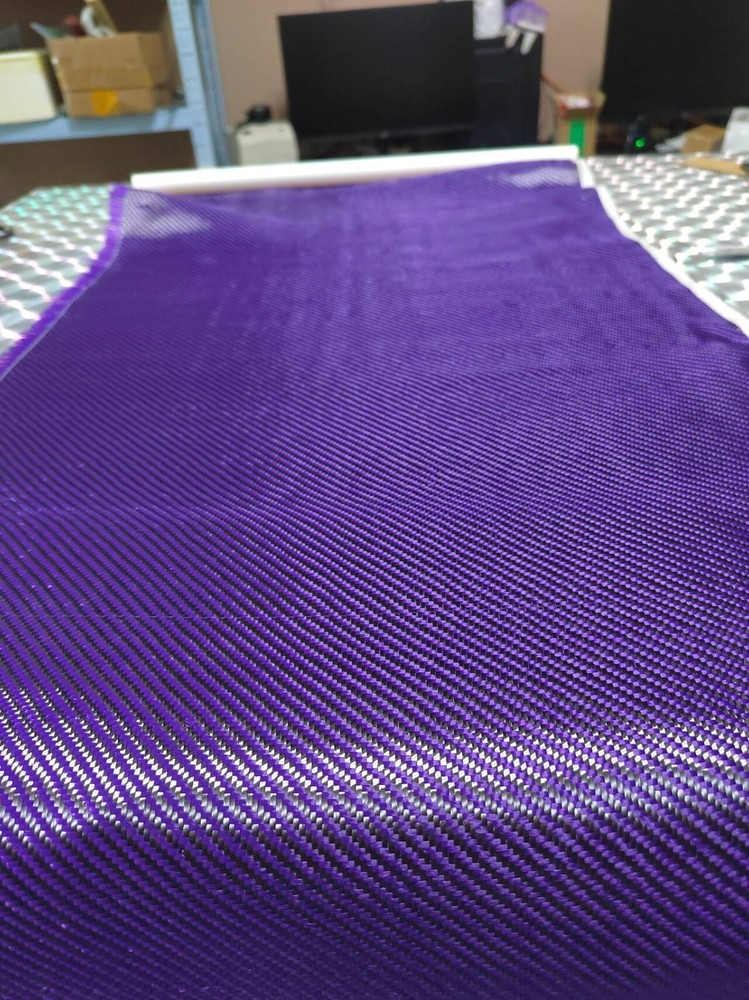 Black+ Purple Aramid Carbon Fiber Blended Fabric Carbon Fixed cloth 100cm*50cm
