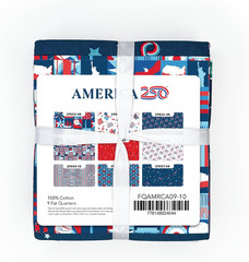 America250™ Offically Licensed Fat Quarter Fabric Bundle – 9 Assorted 18″ X 22″