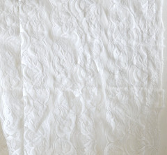 Stretch Lace White Floral Material Fabric 54″ x 1 1/2 Yards Estate Find