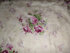 Cotton Fabric Yuwa Live Life Peachy W/ Pink Roses 44×4.33 yds Daido Maruta Japan