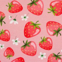 Preorder 1m x 1.50m Cotton Jersey Melody Strawberry Sprinkles Dress Fabric