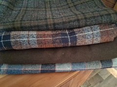 Vintage Wool Blend Fabric Lot Of 4