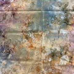 Fabric Gold With Purple Yellow Teal