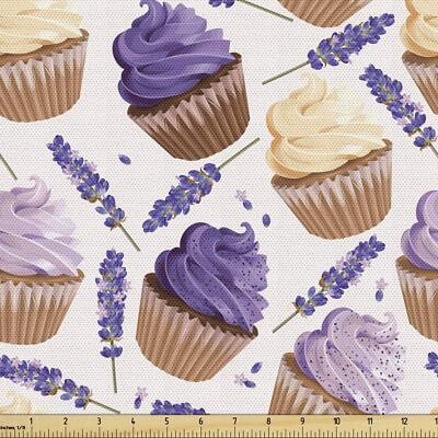 Lavender Cupcake Waterproof Fabric 36×58 inches