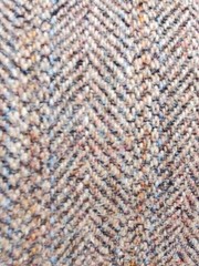 Vintage Harris Tweed Wool Fabric about 3.44 Yds Herringbone Woven In Scotland