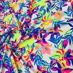 Spandex Fabric 4 way Stretch Multicolor floral Print Nylon by Yard for Swimwear