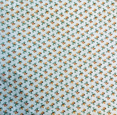 VTG Ditzy Shades of Yellow Rosebuds Floral on White Grannycore Cottagecore BTFQ