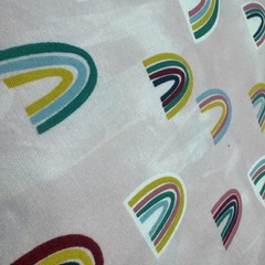 Colorful Rainbows Pink Cotton Fabric BTHalfY #67