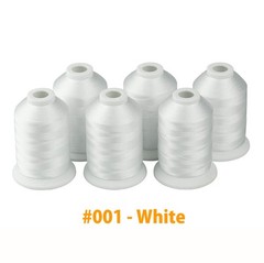 Simthread 6 Polyester White Machine Embroidery Threads 1000M(1100Yards)