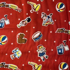 Vintage Toy Shop Tiny Tots 1/2 Yard (18×44”) Red Rooster Cotton Fabric – New