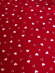 VTG VINTAGE UNBRANDED TINY HEARTS AND DOTS COTTON FABRIC SOLD BTHY