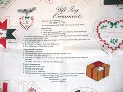 * Wamsutta Christmas FABRIC PANEL Gift Tag Ornaments cut & sew 17.5×45″ Hallmark