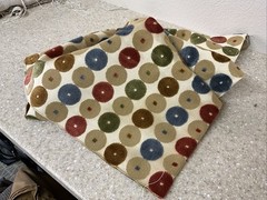 Designer Fabric Remnant Circles Raised Design 20” X 39.5”
