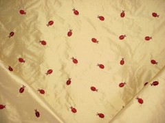 1-5/8Y Lee Jofa Embroidered Ladybird Silk Sun Drapery Upholstery Fabric