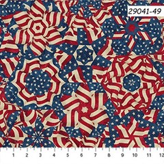 Stars & Stripes Patriotic cotton fabric Northcott 29050-24 Red Stars on Red