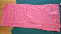 Pink satin remnant 11″ x 54″W matte and shiny sides