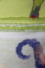 Sea Horse Star Fish Kids Large Print Duck? Fabric Green Blue Multi BTY 60″w