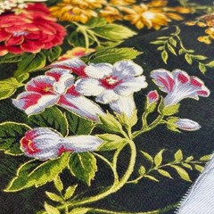Richloom Vintage Floral HUNTER GREEN Cotton Drapery Curtain Pillow Sewing Fabric