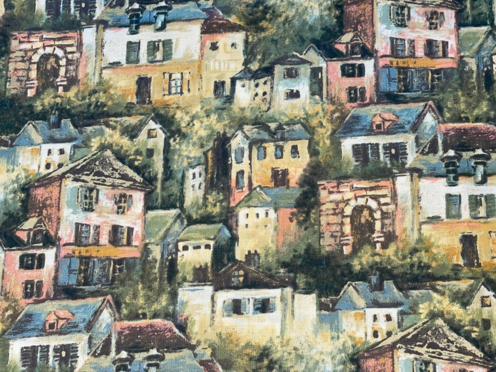 By 1/2 Yd “Renoir’s Village” Old World Houses Fabric Fabri-Quilt Design 79201