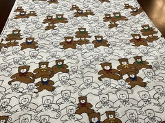 Princess Fabrics, Inc Teddy Bears with Bowties Cotton Fabric 2 Yards Pattern 480