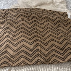 Ralph Lauren fabric, tan , Black brown zig zag pattern. 4.75 yards x 55 Wide