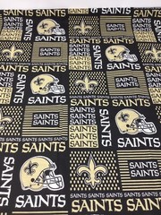 New Orleans Saints Fabric 100% Cotton Block Print 1 Yard + 23 Inches NEW