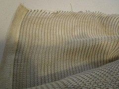 Tan Ivory Mesh Netting open weave Window treatment Cotton Threads Fabric 5yds