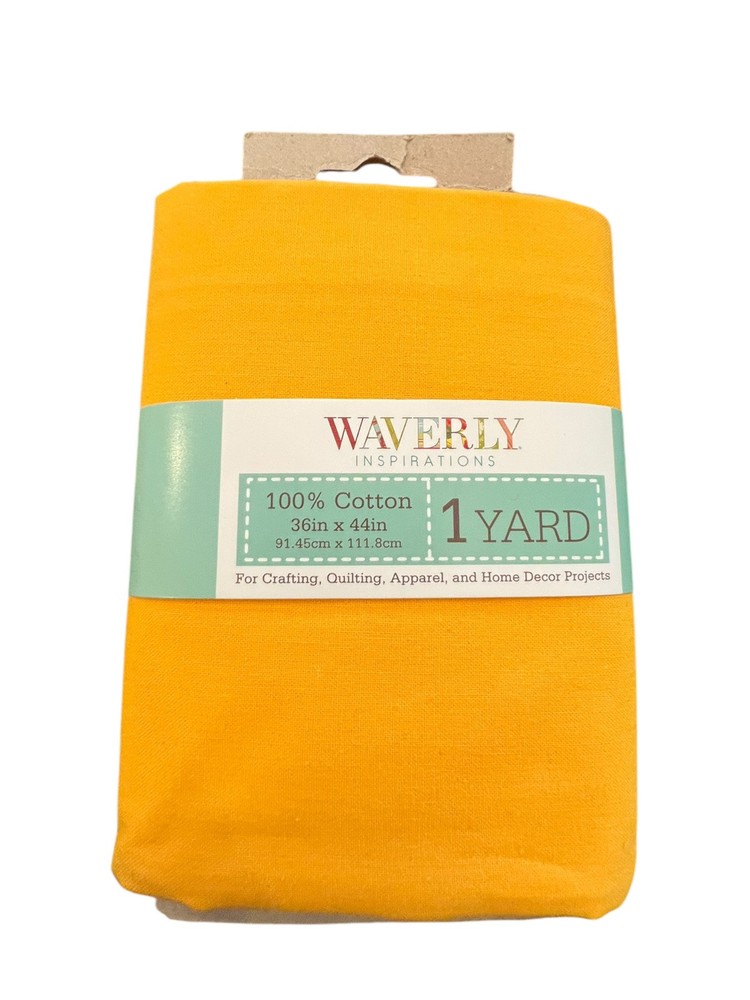 Waverly Inspirations 1 Yard Marigold Yellow 100% Cotton Fabric NEW 36 X 44 In