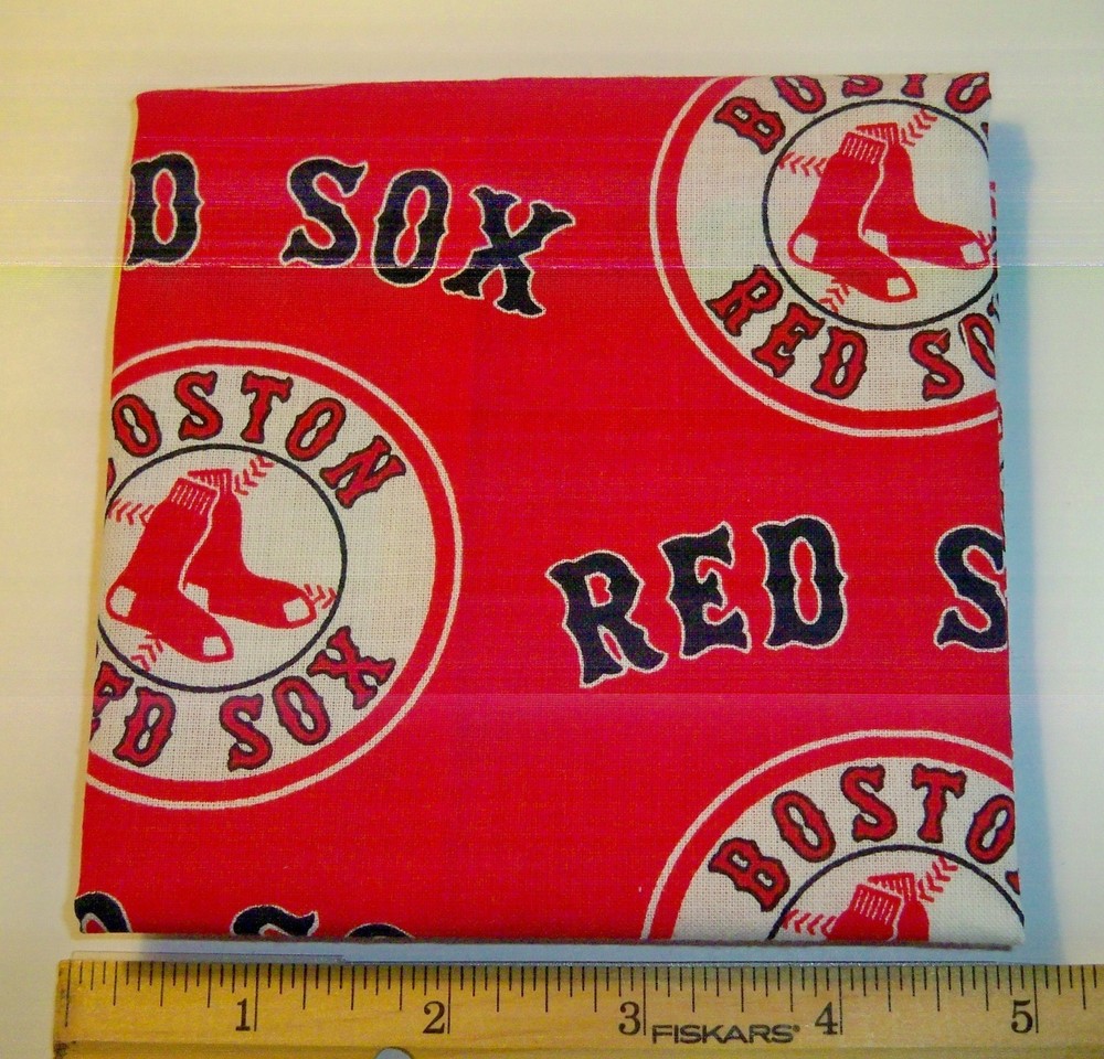 Baseball Boston Red Sox LOGO on Red MLB Cotton Print Fat Quarter