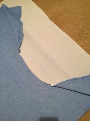 73″ x 64″ Medium Blue Soft Woven Polyester Fabric Remnant with 2 Way Stretch