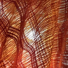 VTG MCM Woven Sheer Geometric Pattern Fabric 2 Cuts-5.1 Yard Total Textured