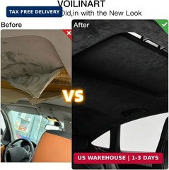 Black Suede Headliner Fabric 98″ Lx60 W with Foam Backing for Automotive | Tube