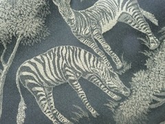 Vintage Jacquard Safari Animals Lush Palms Black/Greys/ Beiges High End BTY 3D