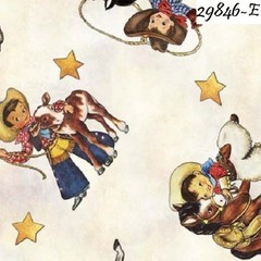 Cowboy Up BTY Cotton quilt fabric QT Western 29846-E Boy Horse Calf Vintage Look