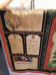 Wilmington Prints Christmas Emporium panel Santa Gift Tag Slow Stitch Crafts