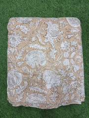 25 Yard Hand Block Print Handmade Cotton Indian Natural Sanganeri Printed Fabric