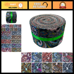 100% Cotton Jelly Roll Fabric Strips – Dark Paisley, 40PCS 2.5×44″ Precut Quilti