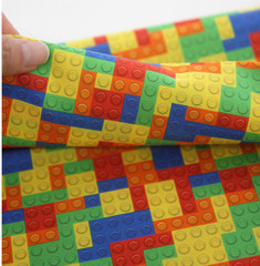 Vivid Lego Block Patterned Fabric made in Korea By the Half Yard