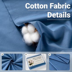 100% Combed Cotton Fabric by The Yard, 66 inches Wide, Premium Soft Breathabl…