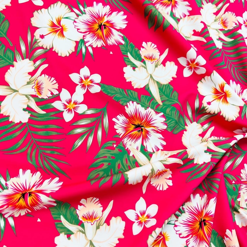 FREE SHIPPING Stretch Fabric Cayennes Hot Pink Print Swimsuit Spandex By Yard