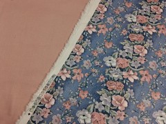Vintage Floral Dusty Rose White Eyelet Cotton Fabric Lot 3pc Destash Craft