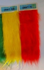 Vintage Craft Fur Fiber Crafts 4 PC Lot Each 4″X12″ Orange Red Green Yellow