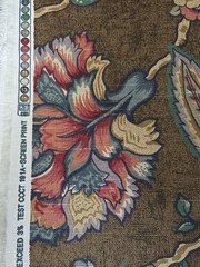Vtg Screen Print Fabric Floral Retro Boho John Wolf Decorative 1 Yard 18 In.