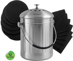 12 Pieces Counter Top Activated Carbon Compost Bin Filters – Extra Thick Indo…