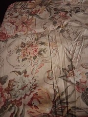 Floral On Beige Egyptian Cotton Fabric 34″ X 45″